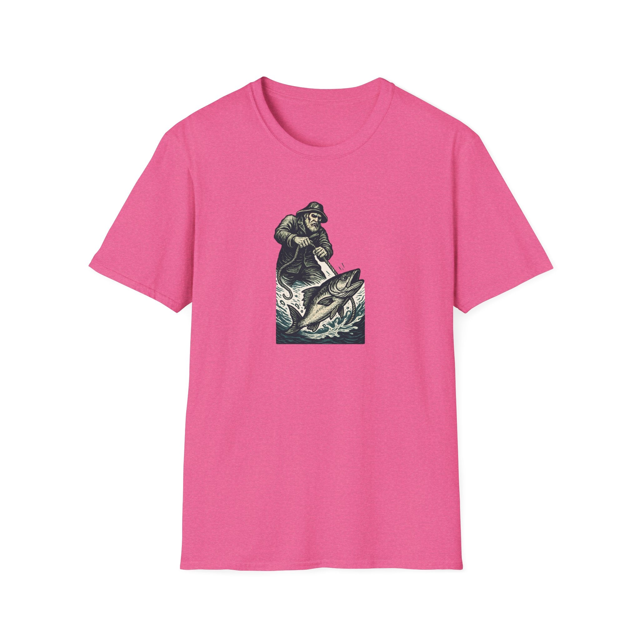 Fisherman Reeling Giant Fish T-Shirt